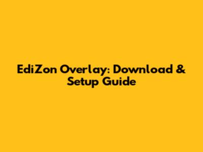 EdiZon Overlay: Download & Setup Guide