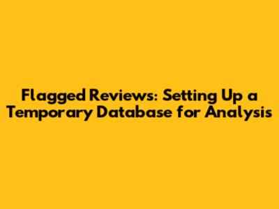 Flagged Reviews: Setting Up a Temporary Database for Analysis