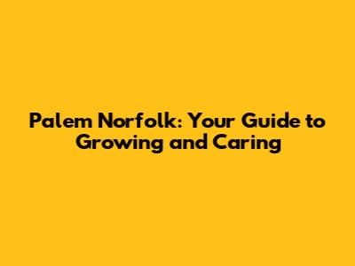Palem Norfolk: Your Guide to Growing and Caring