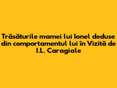 Trăsăturile mamei lui Ionel deduse din comportamentul lui în "Vizită" de I.L. Caragiale