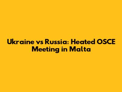 Ukraine vs Russia: Heated OSCE Meeting in Malta